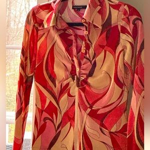 Vero Moda - vintage luxury Italian made blouse in “Pucci” style print size M